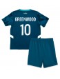 Olympique de Marseille Mason Greenwood #10 Replika Borta Kläder Barn 2024-25 Kortärmad (+ byxor)